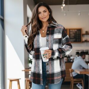 NEW•XL•ESSENTIAL PLAID SHACKET•NWT